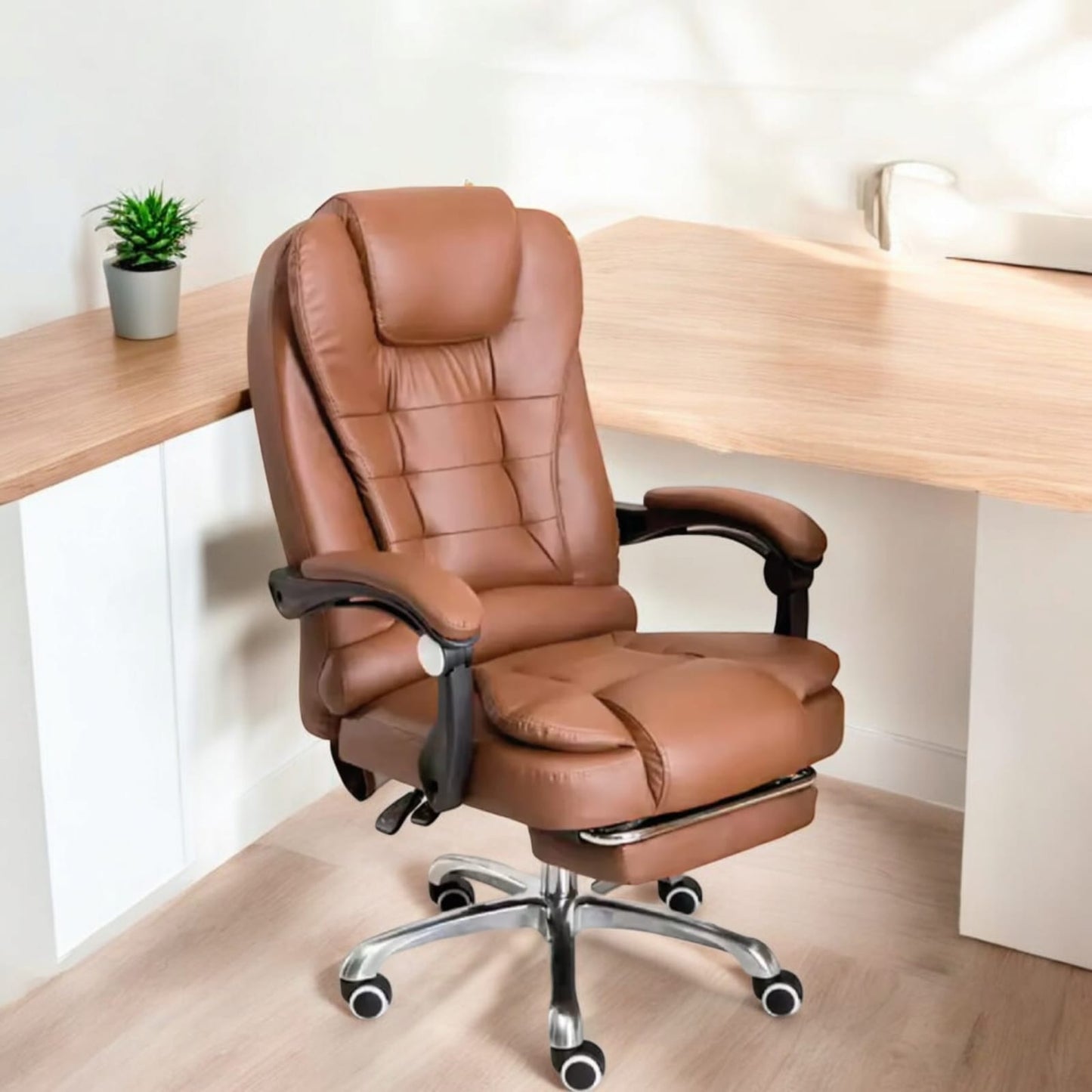 SILLA DE OFICINA ERGONÓMICA MODELO GERENCIAL - 7 VIBROMASAJES -COLOR ÁMBAR