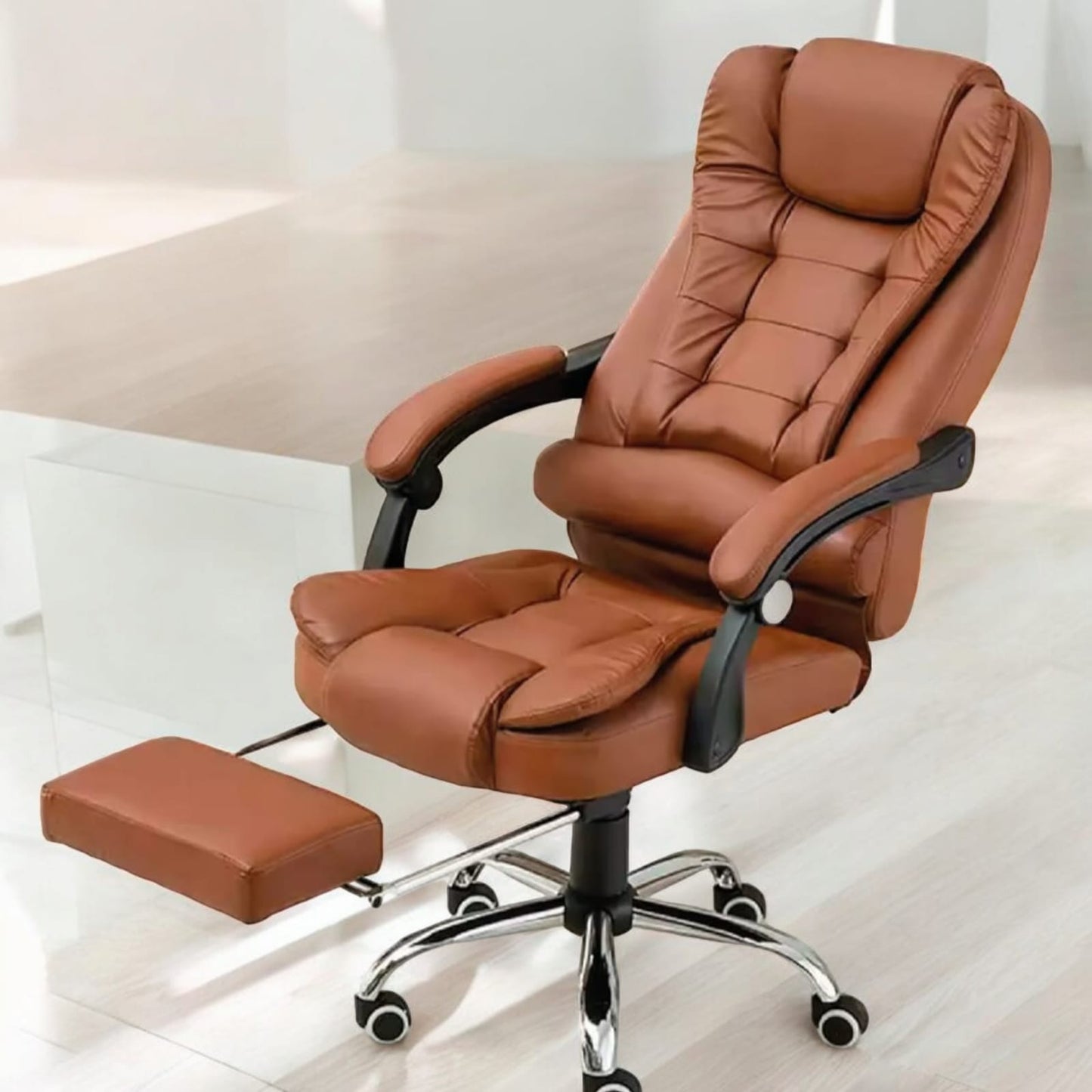 SILLA DE OFICINA ERGONÓMICA MODELO GERENCIAL - 7 VIBROMASAJES -COLOR ÁMBAR