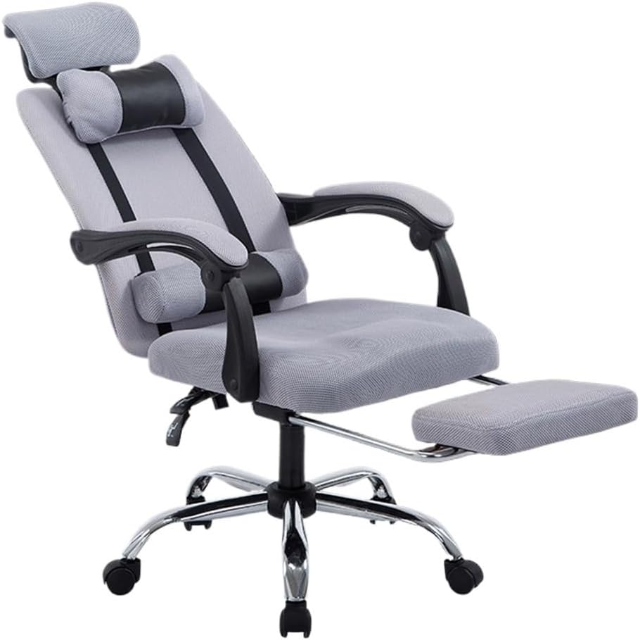 SILLA DE OFICINA CON RECLINACIÓN 135° color GRIS