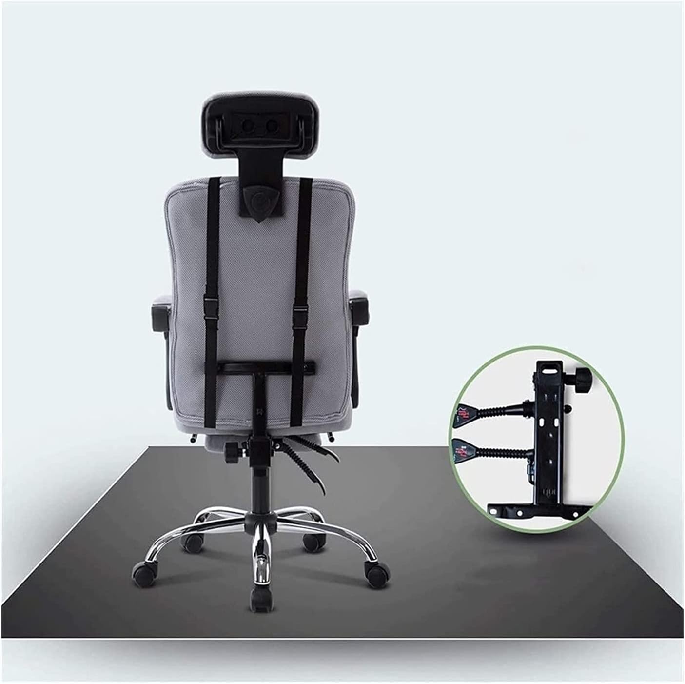 SILLA DE OFICINA CON RECLINACIÓN 135° color GRIS