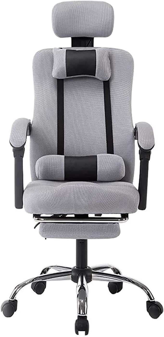 SILLA DE OFICINA CON RECLINACIÓN 135° color GRIS