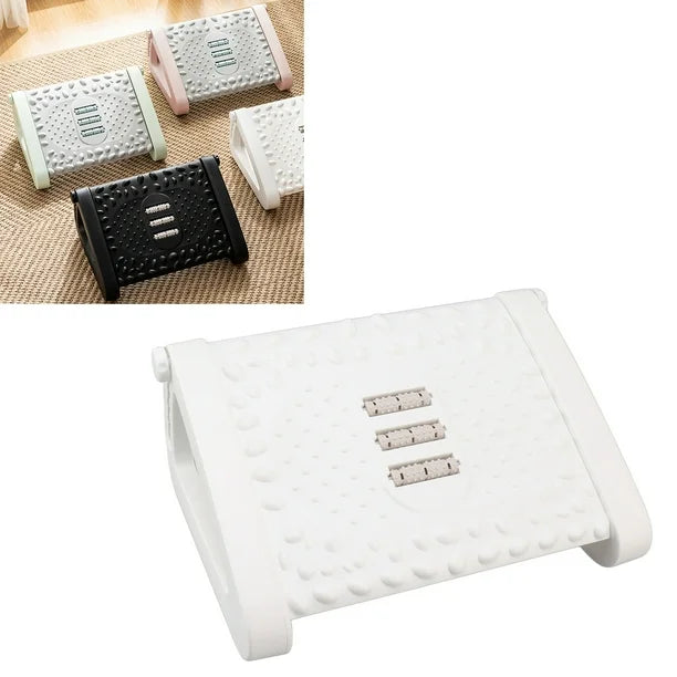 REPOSAPIES ERGONÓMICO EN 6 POSICIONES CON TEXTURA DE MASAJE Y RODILLO - COLOR BLANCO