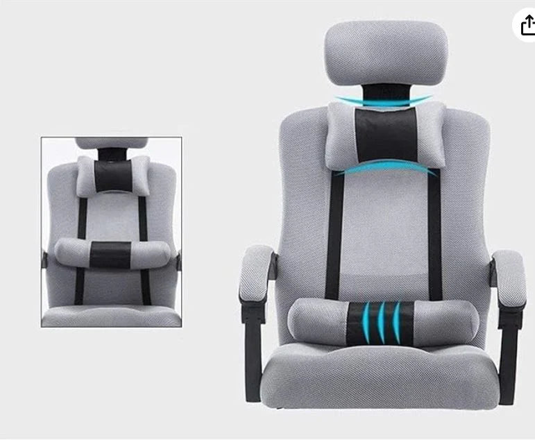 SILLA DE OFICINA CON RECLINACIÓN 135° color GRIS