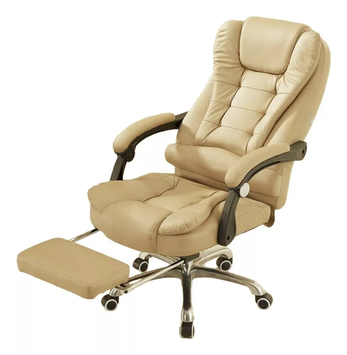 SILLA DE OFICINA ERGONÓMICA MODELO GERENCIAL - 7 VIBROMASAJES -COLOR CAPUCCINO