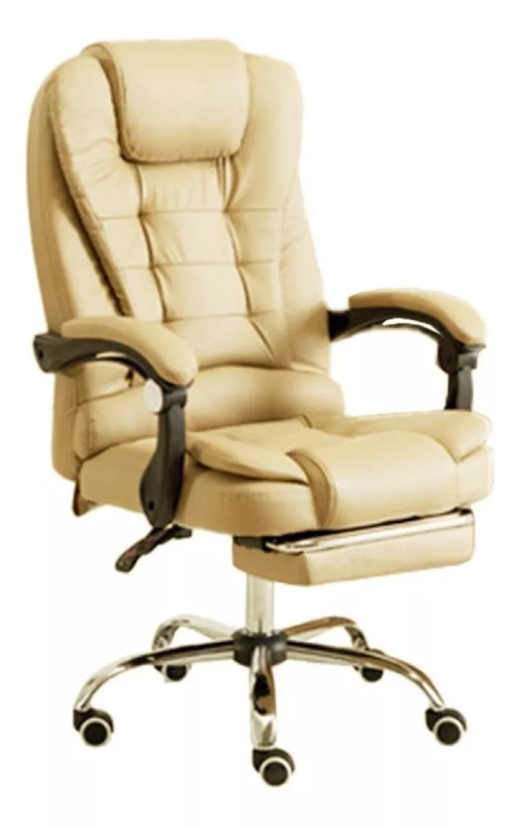 SILLA DE OFICINA ERGONÓMICA MODELO GERENCIAL - 7 VIBROMASAJES -COLOR CAPUCCINO