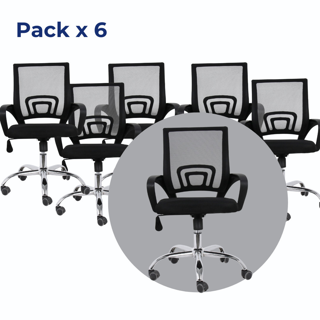 SILLA DE OFICINA ATLANTIS PACK POR 6 UNIDADES