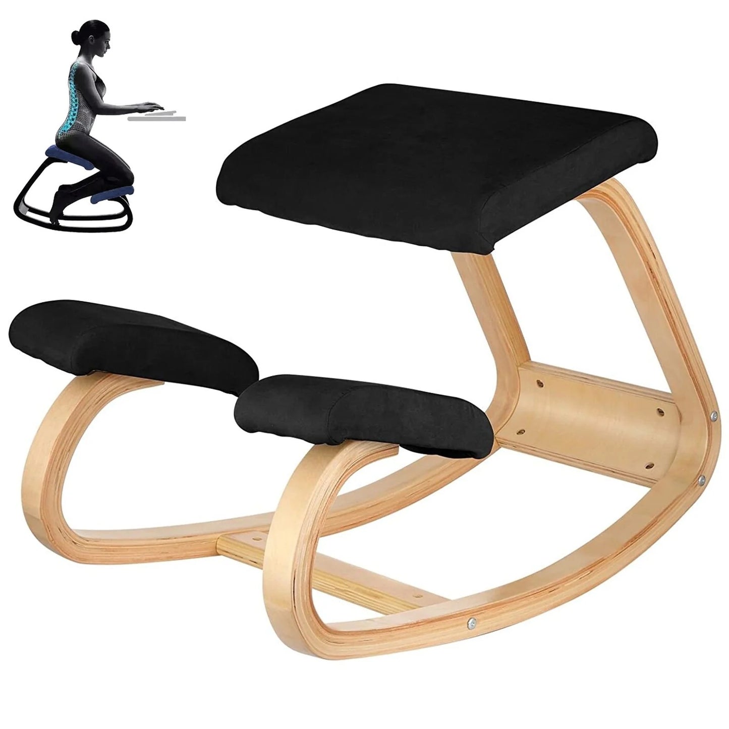 Silla Ergonómica De Rodilla Modelo Lisa Simpson - color Negro