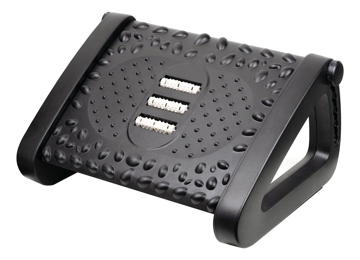 REPOSAPIES ERGONÓMICO EN 6 POSICIONES CON TEXTURA DE MASAJE Y RODILLO - COLOR NEGRO