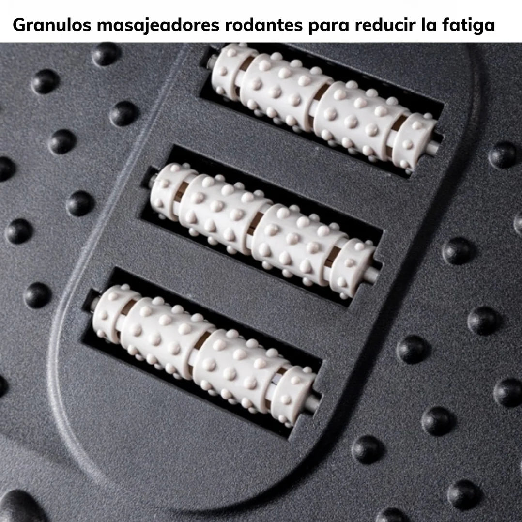 REPOSAPIES ERGONÓMICO EN 6 POSICIONES CON TEXTURA DE MASAJE Y RODILLO - COLOR NEGRO