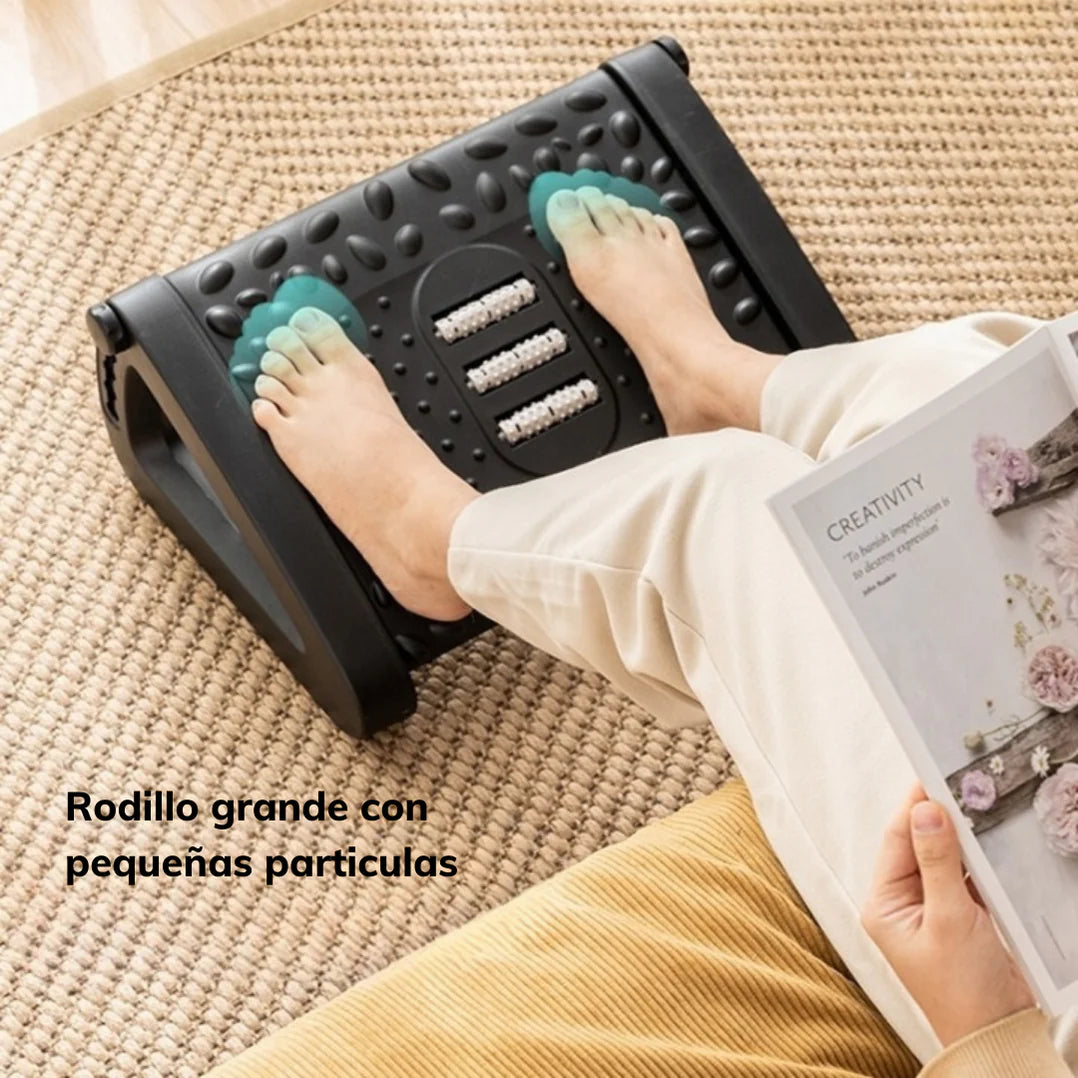 REPOSAPIES ERGONÓMICO EN 6 POSICIONES CON TEXTURA DE MASAJE Y RODILLO - COLOR NEGRO