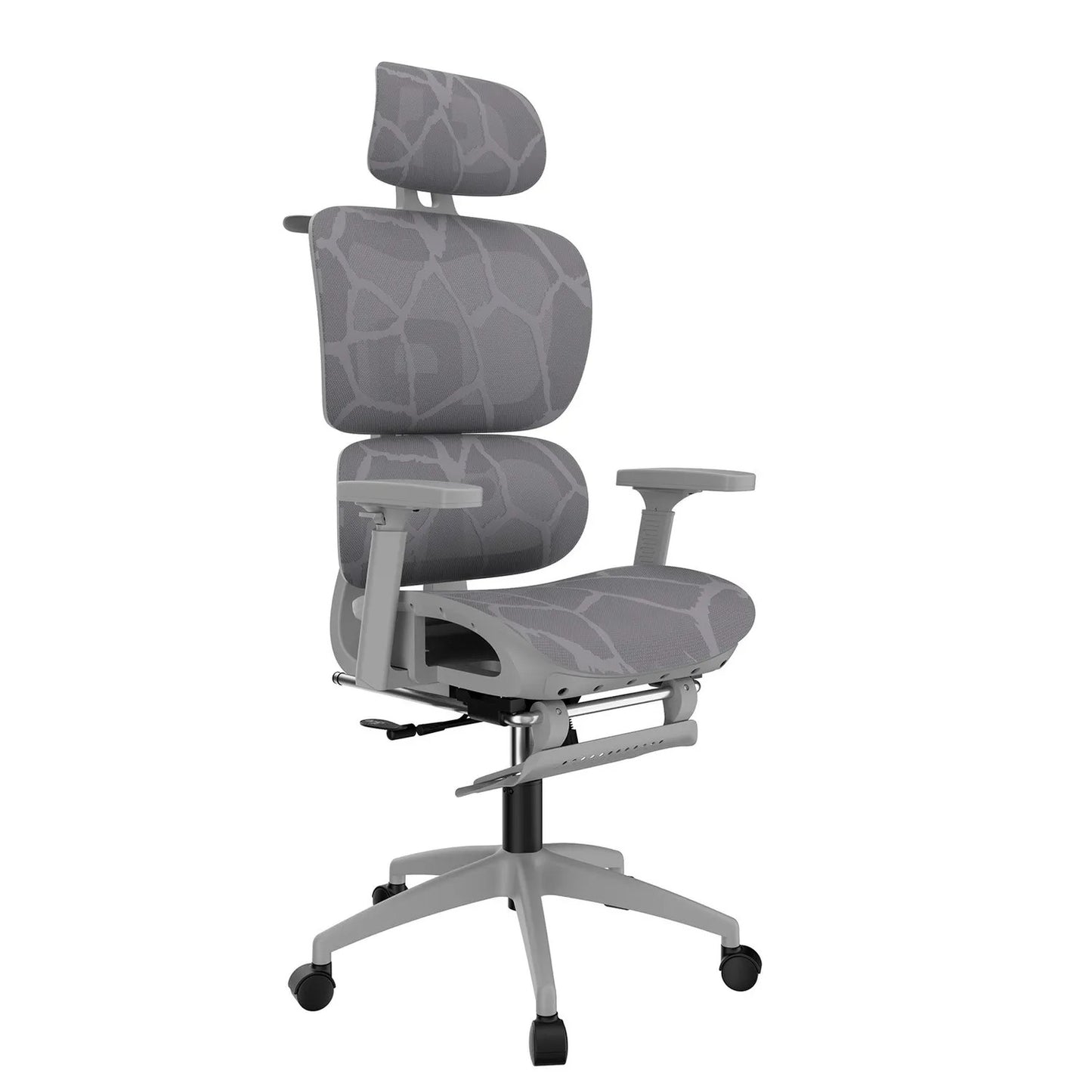 SILLA DE OFICINA SUPER ERGONÓMICA MADRID REPOSABRAZO 4D, REPOSAPIES, RECLINABLE 135°, ASIENTO Y LUMBAR AJUSTABLE