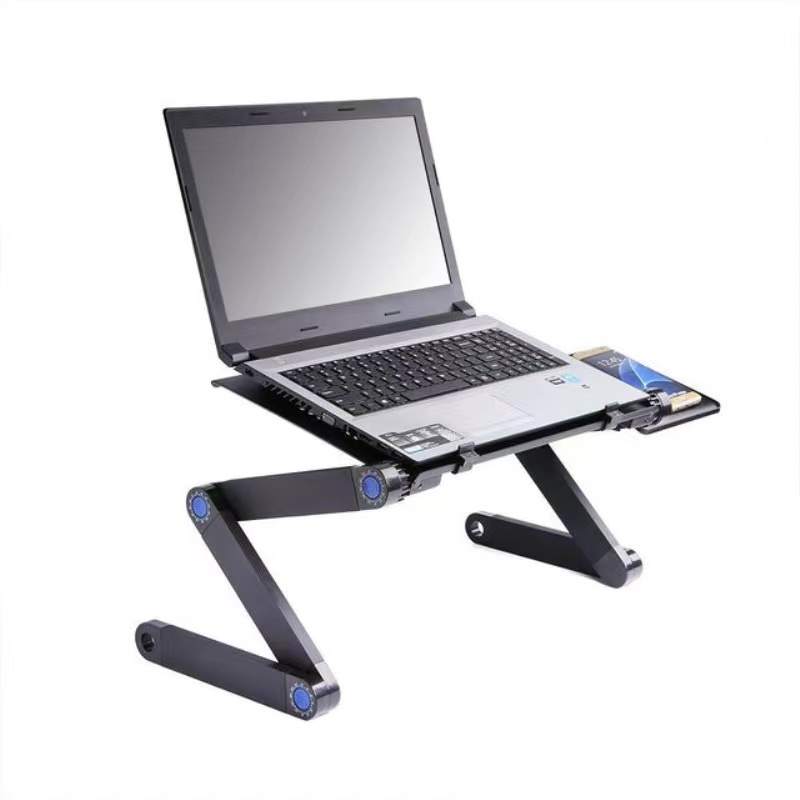 MESA PARA LAPTOP ERGONÓMICA CON COOLER Y BANDEJA PARA MOUSE, ÁNGULOS GRADUABLES.- COLOR NEGRO