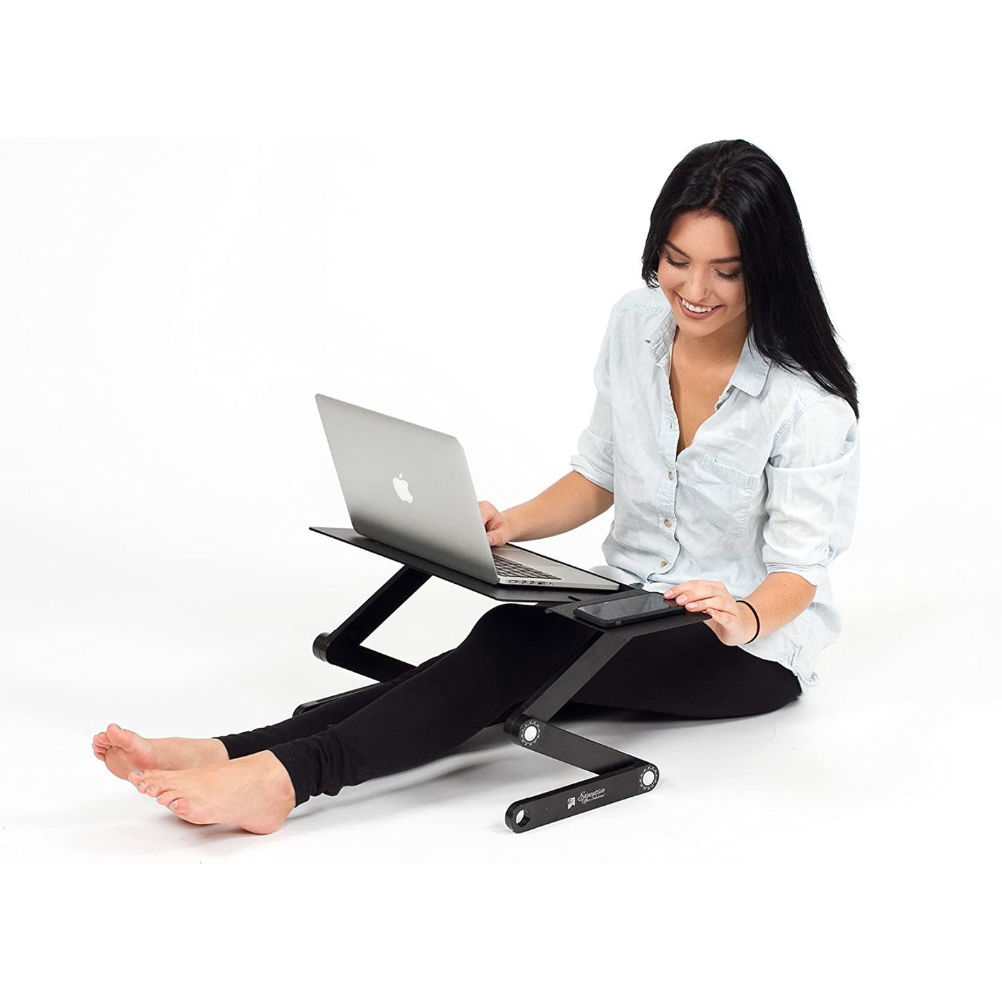MESA PARA LAPTOP ERGONÓMICA CON COOLER Y BANDEJA PARA MOUSE, ÁNGULOS GRADUABLES.- COLOR NEGRO