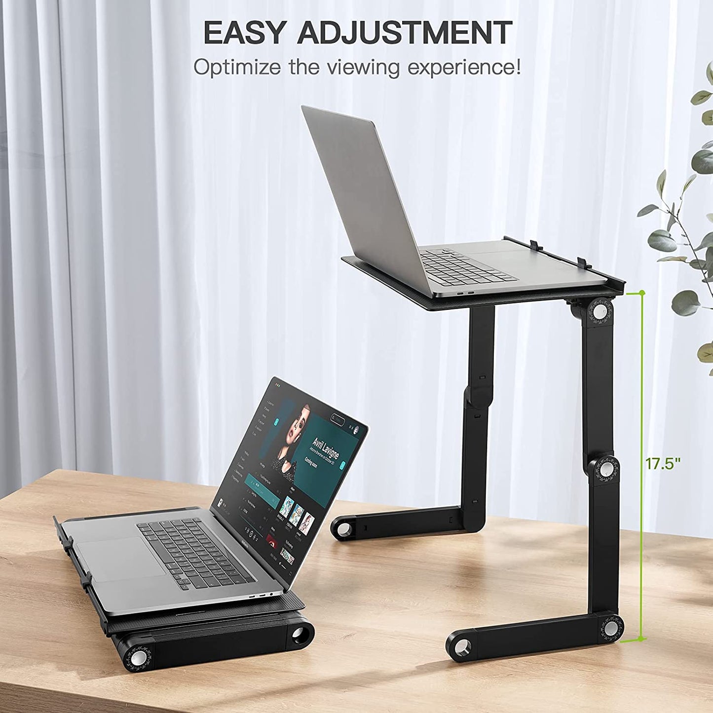 MESA PARA LAPTOP ERGONÓMICA CON COOLER Y BANDEJA PARA MOUSE, ÁNGULOS GRADUABLES.- COLOR NEGRO