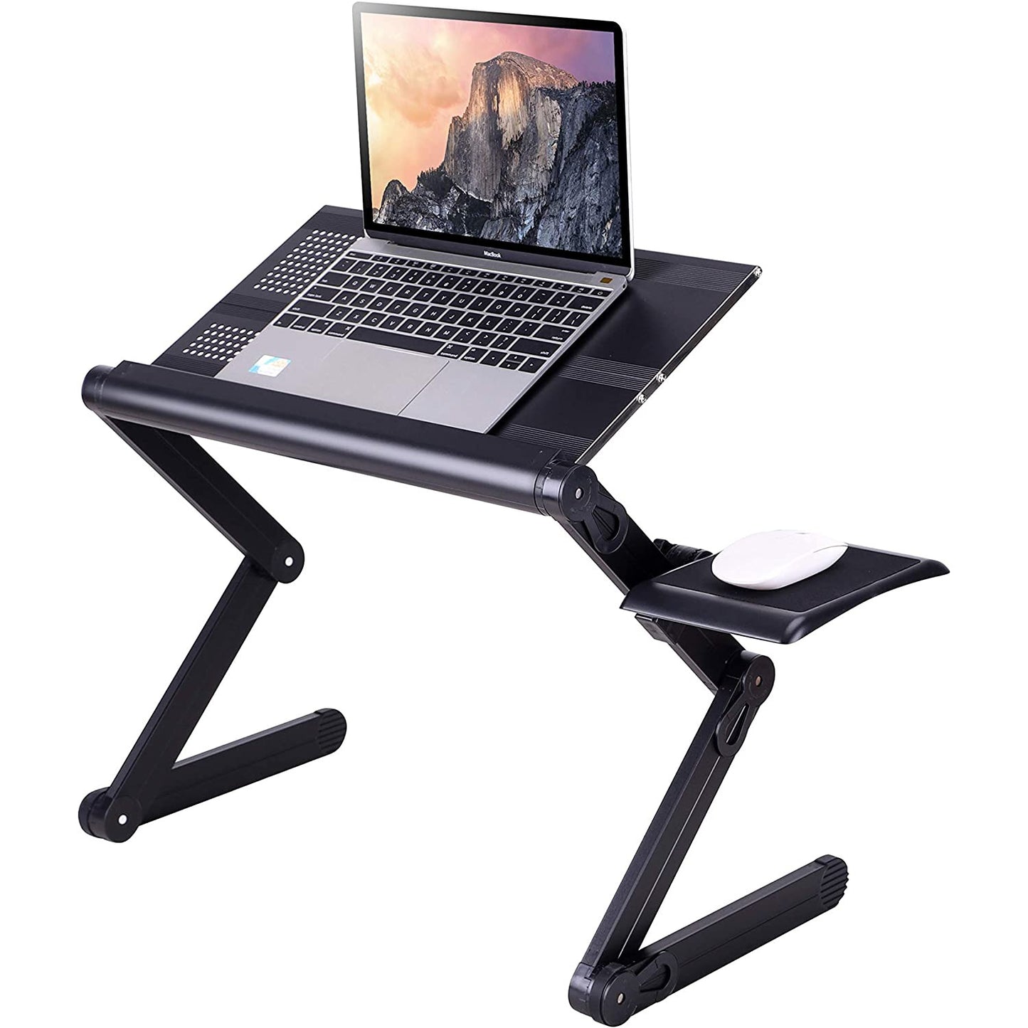 MESA PARA LAPTOP ERGONÓMICA CON COOLER Y BANDEJA PARA MOUSE, ÁNGULOS GRADUABLES.- COLOR NEGRO