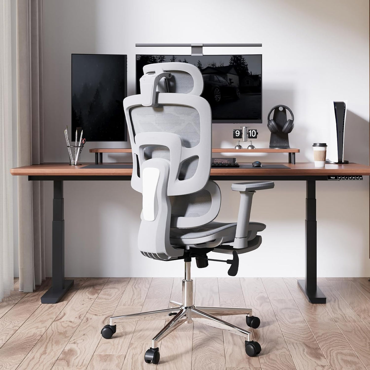 SILLA DE OFICINA SUPER ERGONÓMICA MADRID PRO REPOSABRAZO 3D, REPOSAPIES, RECLINABLE 135°, ASIENTO Y LUMBAR AJUSTABLE