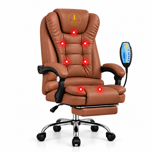 SILLA DE OFICINA ERGONÓMICA MODELO GERENCIAL  - 7 VIBROMASAJES -COLOR ÁMBAR