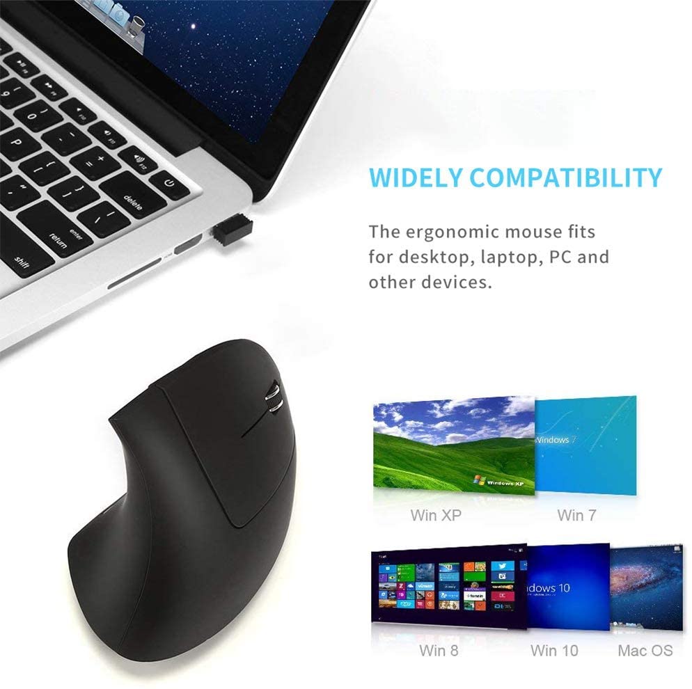 MOUSE ERGONÓMICO P/DIESTROS + PAD MOUSE MEMORY FOAM GRATIS