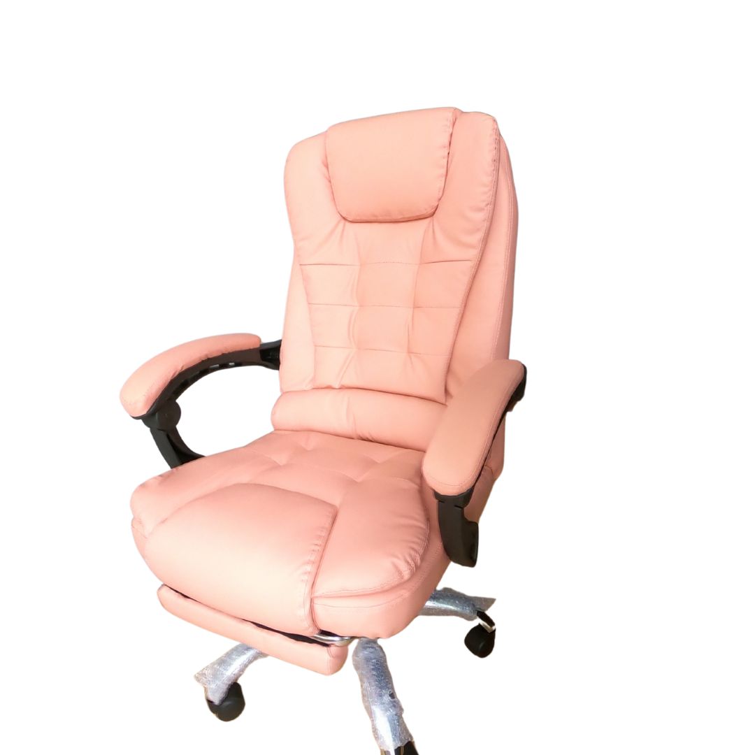 SILLA ERGONÓMICA GERENCIAL PARA OFICINA - 7 VIBROMASAJES -COLOR ROSADO