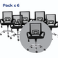 SILLA DE OFICINA ATLANTIS  PACK POR 6 UNIDADES