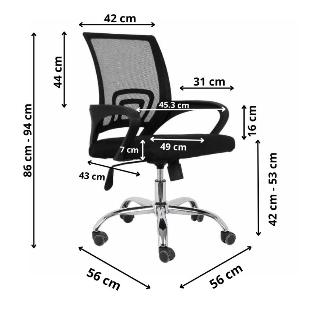 SILLA DE OFICINA ATLANTIS ERGONOMICA GIRATORIA DE MALLA TIPO MESH