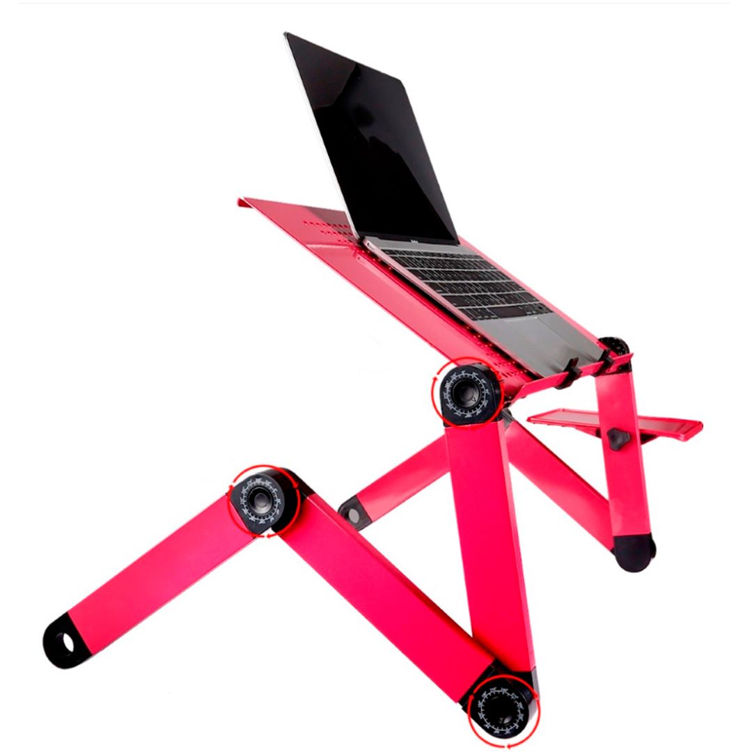 MESA PARA LAPTOP ERGONÓMICA CON COOLER Y BANDEJA PARA MOUSE, ÁNGULOS GRADUABLES.- COLOR MAGENTA