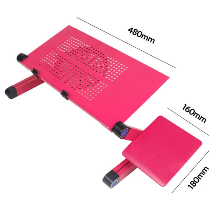 MESA PARA LAPTOP ERGONÓMICA CON COOLER Y BANDEJA PARA MOUSE, ÁNGULOS GRADUABLES.- COLOR MAGENTA