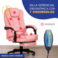 SILLA DE OFICINA ERGONÓMICA MODELO GERENCIAL - 7 VIBROMASAJES -COLOR ROSADO