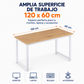 Escritorio Ergonómico Essential 120 cm con Estructura Metálica – Roble beige y blanco