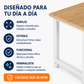 Escritorio Ergonómico Essential 120 cm con Estructura Metálica – Roble beige y blanco