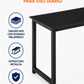 Escritorio Ergonómico Essential 120 cm con Estructura Metálica – Negro