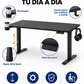 Escritorio Stand Desk con portavasos, gancho lateral y control eléctrico