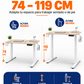 Escritorio Stand Desk roble beige con altura regulable de 74 a 119 cm