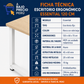 Escritorio Ergonómico Essential 120 cm con Estructura Metálica – Roble beige y blanco