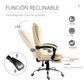 SILLA DE OFICINA ERGONÓMICA MODELO GERENCIAL  - 7 VIBROMASAJES -COLOR BLANCO HUESO