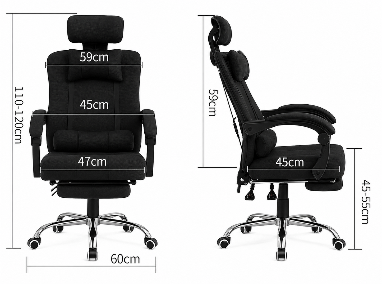 Silla Ergonómica Relax Pro 135° con Reposapiés