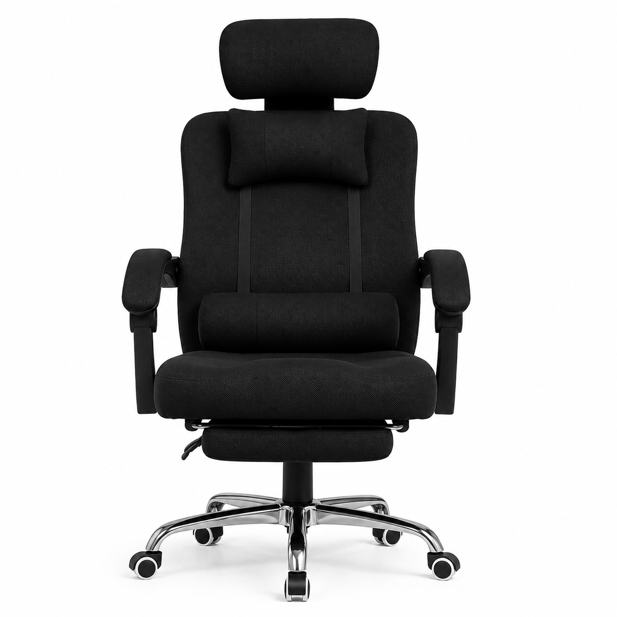 Silla ergonómica Relax Pro 135° negra con reposapiés extendible
