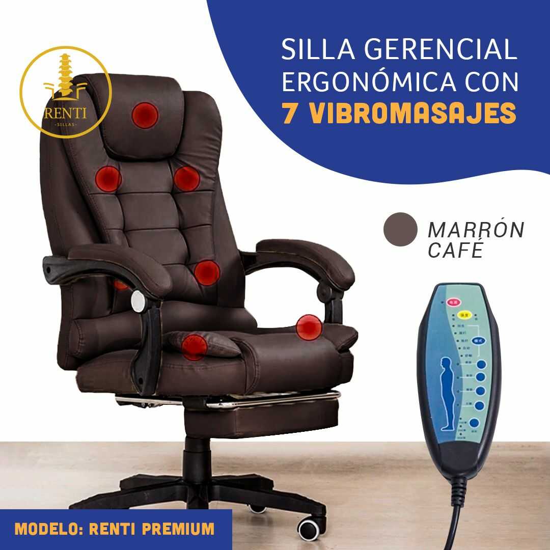 SILLA ERGONÓMICA GERENCIAL PARA OFICINA - 7 VIBROMASAJES -COLORES VARIOS