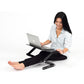 MESA PARA LAPTOP ERGONÓMICA CON COOLER Y BANDEJA PARA MOUSE, ÁNGULOS GRADUABLES.- COLOR NEGRO